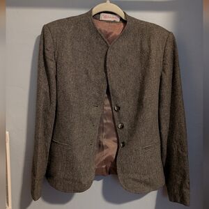 ✨ Evan Picone Heather Grey Wool Blazer